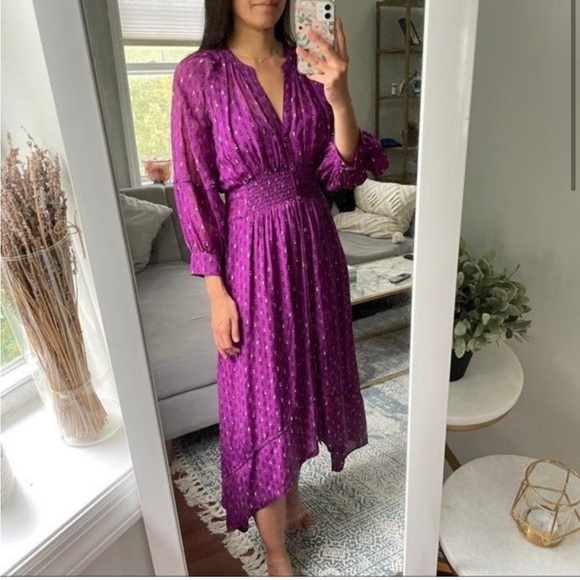 Ba&sh Cyana Balloon Sleeve Midi Dress - Picture 15 of 16